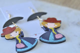 Acrylic Mary Poppins Drop Dangle Earrings