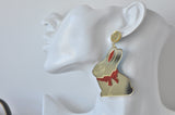 Acrylic Chocolate Easter Bunny Drop Dangle Earrings