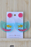 Acrylic Fish Bowl Goldfish Koi Fish Dangle Earrings