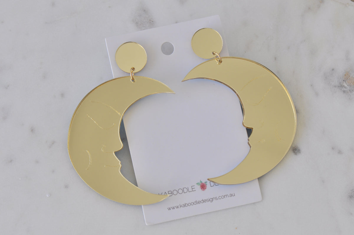 Acrylic Moon Drop Dangle Earrings