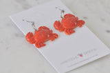 Novelty Miniature Food Crab Drop Dangle Earrings