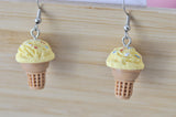 Miniature 3D Ice Cream Dangle Earrings - Yellow with Sprinkles