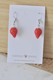 Miniature Food Resin Strawberry Drop Dangle Earrings