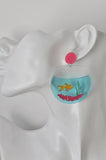 Acrylic Fish Bowl Goldfish Koi Fish Dangle Earrings