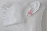 Acrylic Glitter Rainbow Unicorn Stud Earrings