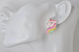 Acrylic Rainbow Unicorn Stud Earrings