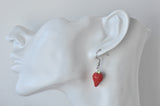 Miniature Food Resin Strawberry Drop Dangle Earrings