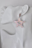 Acrylic Rainbow Glitter Star Drop Dangle Earrings