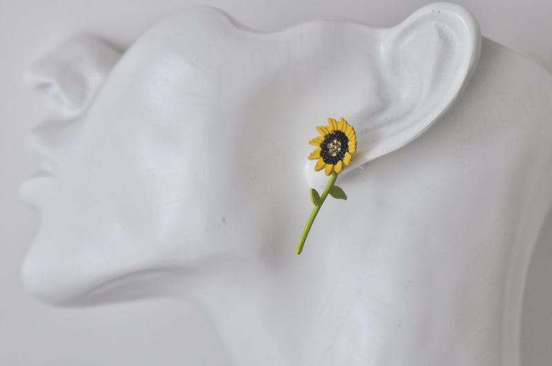 Sunflower Flower Stud Earrings