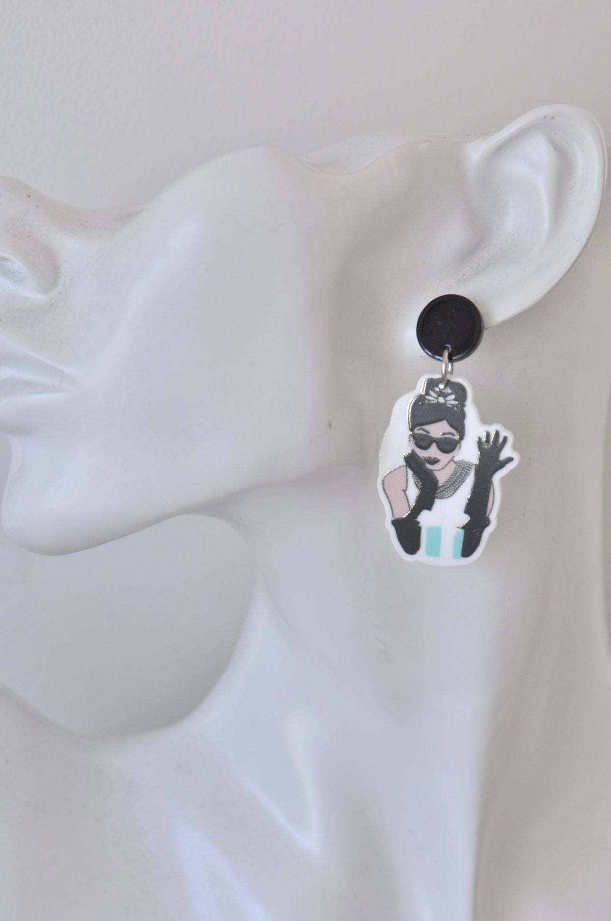 Acrylic Breakfast at Tiffany's Audrey Hepburn Holly Golightly Drop Dangle Earrings