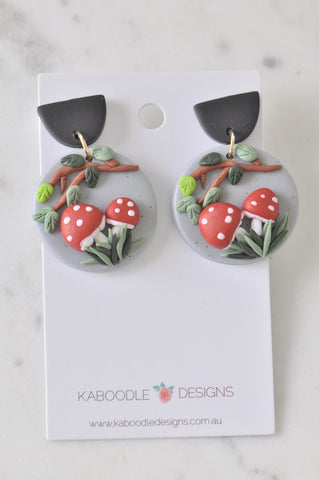 Clay Mushroom Drop Dangle Earrings