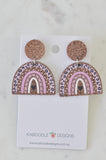 Acrylic Glitter Leopard Print Rainbow Drop Dangle Earrings
