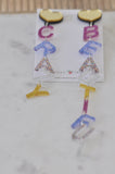 Acrylic Crazy Beautiful Quote Rainbow Drop Dangle Earrings