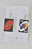 Acrylic UNO Draw 4 Card Game Novelty Dangle Drop Earrings