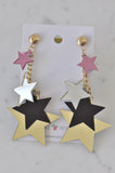 Acrylic Glitter Stars Drop Dangle Earrings