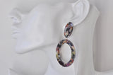 Acrylic Geometric Acetate Marble Look Stud Drop Dangle Earrings