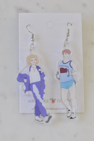 Acrylic Kath and Kel from Kath and Kim Drop Dangle Earrings