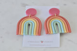 Clay Long Rainbow Drop Dangle Earrings