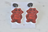 Acrylic Chocolate Frog Snack Dangle Earrings
