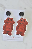 Acrylic Chocolate Frog Snack Dangle Earrings