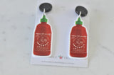 Acrylic Sriracha Chilli Sauce Drop Dangle Earrings