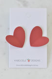 Red Heart Origami Style Drop Dangle Earrings