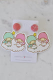 Acrylic Retro Cartoon Boy Girl Star Drop Dangle Earrings