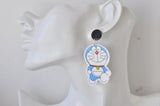 Acrylic Japanese Retro Cartoon Doremon Drop Dangle Earrings