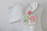 Acrylic Retro Cartoon Boy Girl Star Drop Dangle Earrings