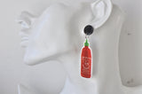 Acrylic Sriracha Chilli Sauce Drop Dangle Earrings