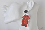 Acrylic Chocolate Frog Snack Dangle Earrings