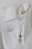 Acrylic Feeling Hangry Quote Rainbow Drop Dangle Earrings