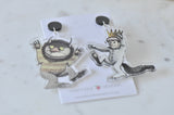 Acrylic Storybook Where The Wild Things Are Novelty Fun Drop Dangle Earrings