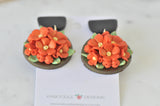 Clay Field of Flowers Drop Dangle Earrings