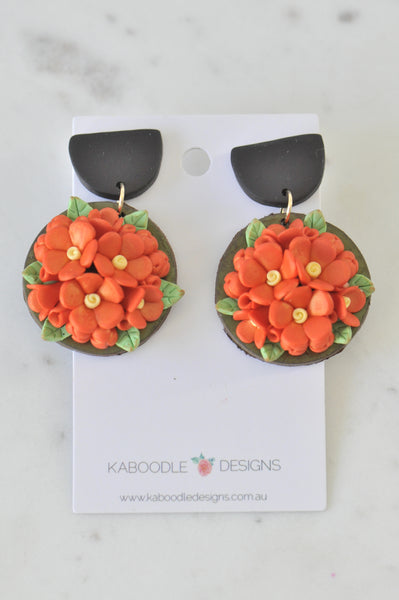 Clay Field of Flowers Drop Dangle Earrings