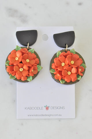 Clay Field of Flowers Drop Dangle Earrings