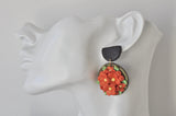 Clay Field of Flowers Drop Dangle Earrings