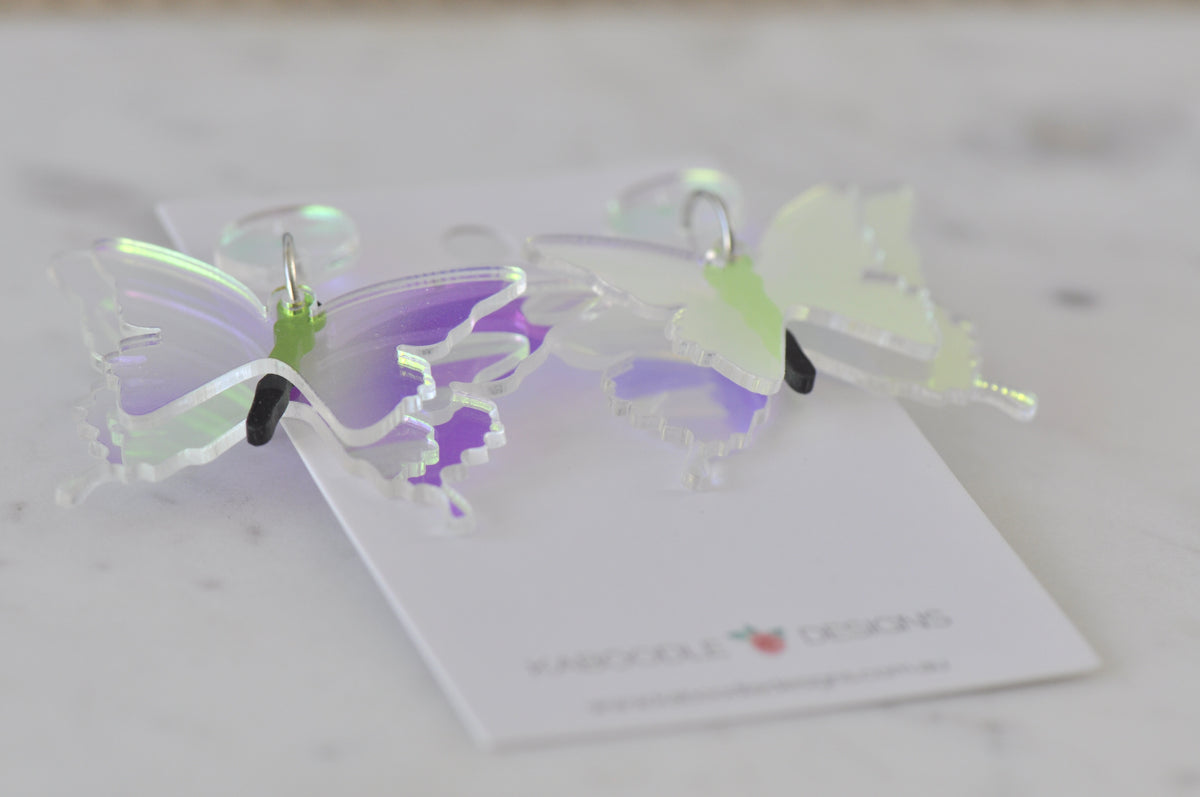 Acrylic Translucent Butterfly Concert Drop Dangle Earrings