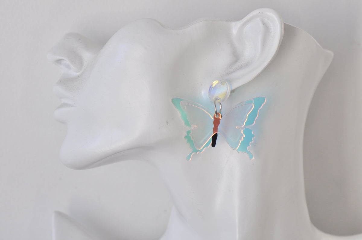 Acrylic Translucent Butterfly Concert Drop Dangle Earrings