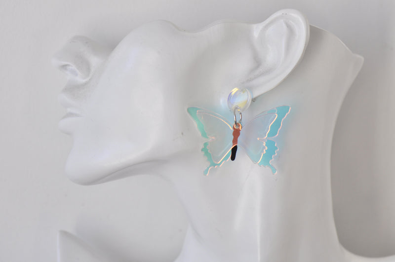 Acrylic Translucent Butterfly Concert Drop Dangle Earrings