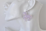 Resin Rainbow Glitter Unicorn Dangle Drop Earrings - Pastel Purple