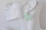 Resin Rainbow Glitter Unicorn Dangle Drop Earrings - Pastel Blue