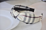 Fabric Knotted Headband - Checkered Lines