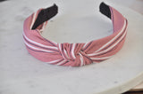 Fabric Knotted Headband - Pink Stripes