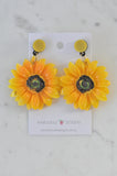 Novelty Yellow Sunflower Dangle Drop Earrings