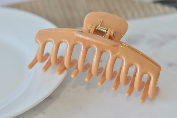 Acrylic Hair Claw Clip Large - Gloss Orange