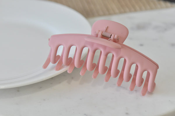 Acrylic Hair Claw Clip Large - Matte Pink