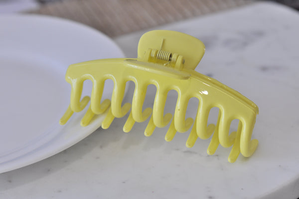 Acrylic Hair Claw Clip Large - Gloss Yellow