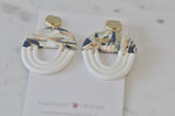 Clay Geometric Shapes and Patterns Rainbow Gold Foil Drop Dangle Earrings