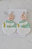 Clay Geometric Shapes and Patterns Flowers Drop Dangle Earrings